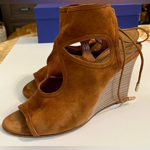 Aquazzura Tan Wedges - size 7 - Sexy Thing - Picture 6 of 9